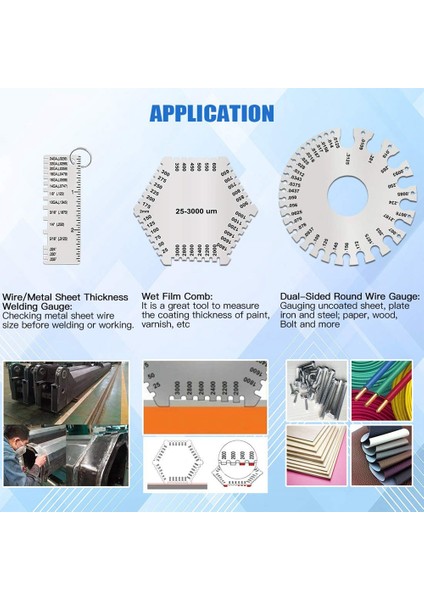 Kaynak Ölçer Seti Islak Film Tarak Tel Sac Kalınlığı Ölçer (Yurt Dışından) fiyatları