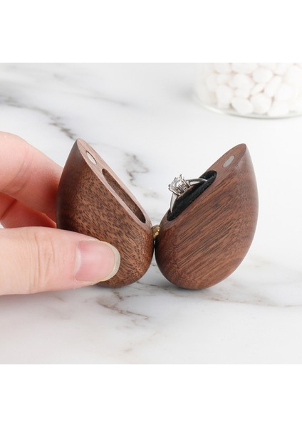 Siyah Ceviz Kalp Şeklinde Teklif Yüzük Kutusu Retro Yaratıcı Saklama Kutusu Mini High-End Düğün/tanabata Hediye Paketleme (Yurt Dışından) indirimleri