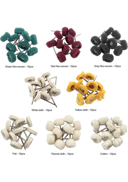 10 Adet Diş Laboratuvarı Diş Hekimliği Odontologia Parlatma Fırçası Tekerlek Döner Aletler 2.35MM Hp Shank Yün Keçi Pamuk Siyah Buff (Yurt Dışından) fiyatları