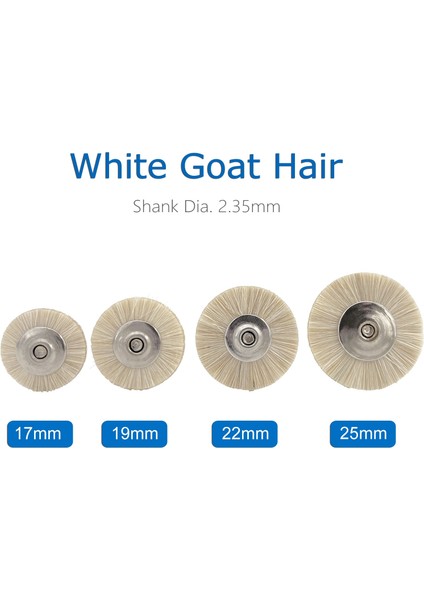 10 Adet/torba 2.35MM Parlatma Fırçası Tekerlek Diş Laboratuvarı Laboratuar Malzemeleri Yumuşak Beyaz Keçi Kılı Döner Araçları Düşük Hız Hp Shank Buff (Yurt Dışından) fiyatları