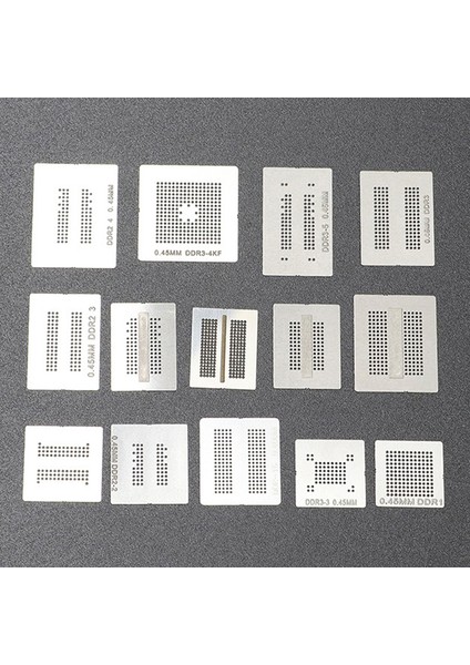 Yenı 12/14 Adet Bga Reballing Stencil Tahsis Kiti Ddr2 Ddr2-3 Ddr3 Ddr5 Mj (Yurt Dışından) fırsatları