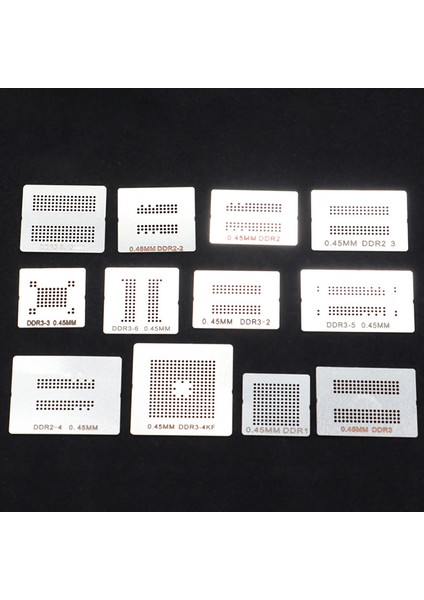 Yenı 12/14 Adet Bga Reballing Stencil Tahsis Kiti Ddr2 Ddr2-3 Ddr3 Ddr5 Mj (Yurt Dışından) indirimleri