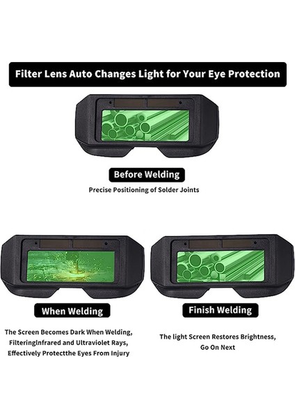 Kaynakçı Gözlükleri Güvenlik Koruması Ayarlanabilir Gölgeli Güneş Enerjili Otomatik Karartma Kaynak Gözlüğü, Sensör Kaynakçı Gözlükleri (Yurt Dışından) fiyatları