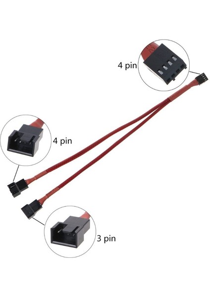Pwm 4pin Fan Kollu Uzatma Splitter Hub Kabloları Anakart Cpu 4 Pin 2 4 (Yurt Dışından)