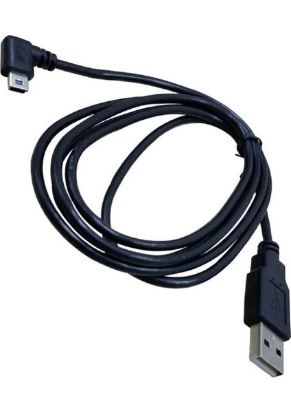 1pc USB 2.0 A Erkek Fiş Mini 5 Pin Sol Açılı 90 Derece Fiş Veri Kablosu Kablosu 3M/10FT Siyah (Yurt Dışından)