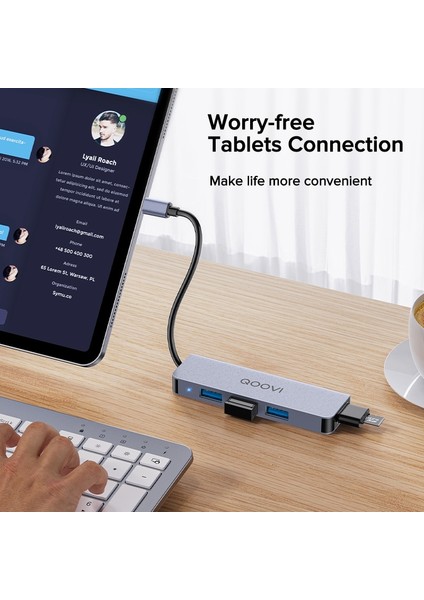 Qoovı USB C Hub 4 In 1 Tip C - Macbook Pro iPad Air Için USB 3.0 Adaptör Dock Huaweı Mate 40 30 Usb-C 3.1 Splitter Bağlantı Noktası Otg Hub (Yurt Dışından)