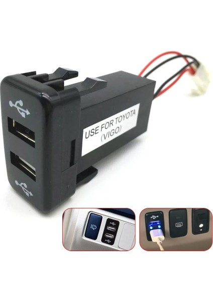 Toyota Için Otomatik Çift USB Bağlantı Noktası Şarj Araç Şarj Cihazı Çift Soket (Yurt Dışından) fiyatları
