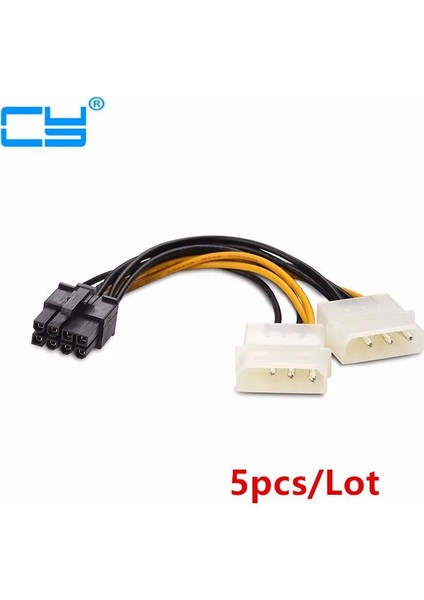 15CM 5 Adet/grup 8 Pin Pcı Express Erkek Çift Lp4 4pin Molex Ide Pcı-E Grafik Ekran Kartı Güç Kablosu Adaptörü (Yurt Dışından)