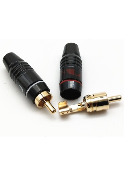 Nakamichi Kaynak Bakır Altın Kaplama Rca Erkek Fiş Konnektörü Adaptörü Av Ses Video Tel Konnektör Fişi Tel Çapı 6.4 mm (Yurt Dışından)