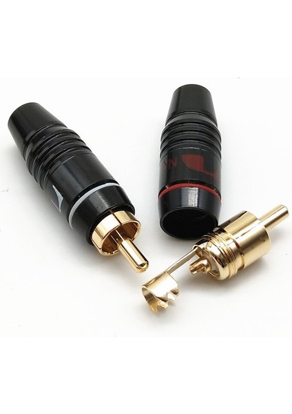 Nakamichi Kaynak Bakır Altın Kaplama Rca Erkek Fiş Konnektörü Adaptörü Av Ses Video Tel Konnektör Fişi Tel Çapı 6.4 mm (Yurt Dışından)