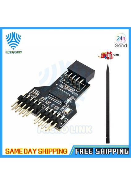 9 Pin USB Başlığı Dişi 1 Ila 2 Erkek Kurulu 9-Pin USB Hub USB 2.0 9 Pin Konnektör Adaptörü Nzxt Sıvı Soğutma Için Rgb Splitter (Yurt Dışından)