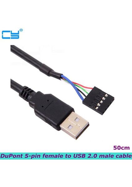 Yüksek Kaliteli USB 2.0 A Erkek Bağlantı Dupont 5-Pin Dişi Şasi Anakart Kablosu Masaüstü Bilgisayar Ana Bilgisayarı Için 50 cm (Yurt Dışından)