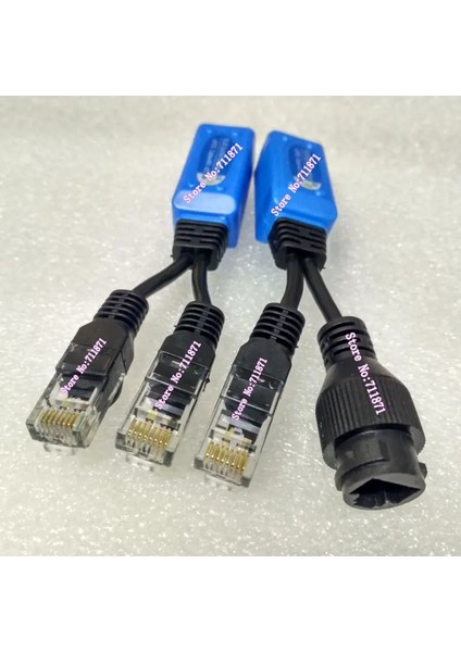 8pin RJ45 Ayırıcı Upoe Kablo Seti 2 Adet 8p Iki Konnektör RJ45 Birleştirici Poe Hattı Iki Kamera RJ45 Ağ Kablosu Uzatma Kablosu (Yurt Dışından)