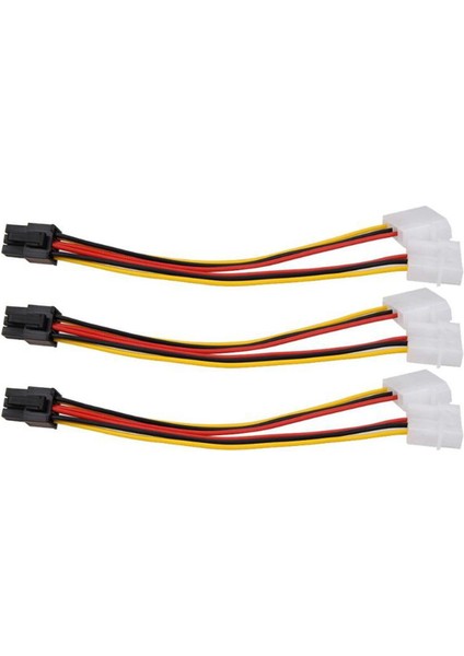 3 Adet 4pin To 6pin Güç Hattı Ide Pcı Express Ekran Kartı Pci-E Atx Psu Güç Dönüştürücü Kablosu Çift Molex Pcie 6pin Adaptörü (Yurt Dışından)