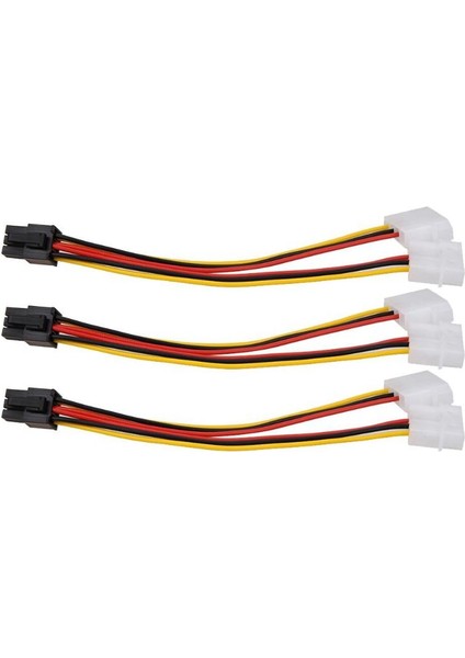 3 Adet 4pin To 6pin Güç Hattı Ide Pcı Express Ekran Kartı Pci-E Atx Psu Güç Dönüştürücü Kablosu Çift Molex Pcie 6pin Adaptörü (Yurt Dışından)