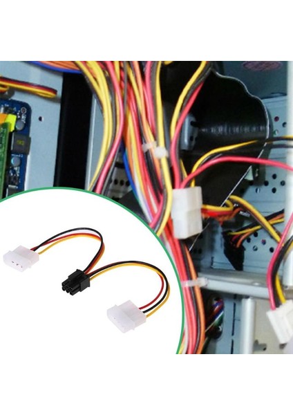 3 Adet 4pin To 6pin Güç Hattı Ide Pcı Express Ekran Kartı Pci-E Atx Psu Güç Dönüştürücü Kablosu Çift Molex Pcie 6pin Adaptörü (Yurt Dışından)