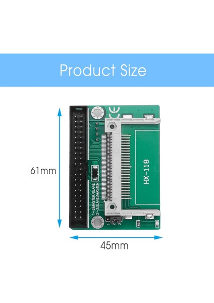 Kebidu 3.5 '' Cf Ide 40 Pin Dönüştürücü Adaptör Kompakt Flash Erkek Konnektör HDD Sabit Disk Dönüştürücü Erkek Konnektör (Yurt Dışından)