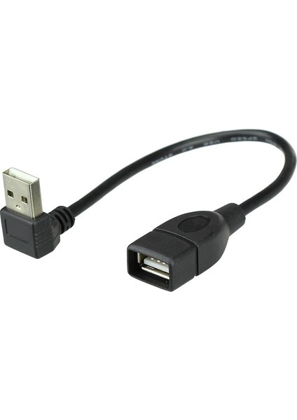 10CM 20CM 40CM 90 Derece Yukarı Aşağı Sol Sağ Açılı USB 2.0 A Erkek USB Dişi Uzatma Adaptörü Siyah Kablo (Yurt Dışından)