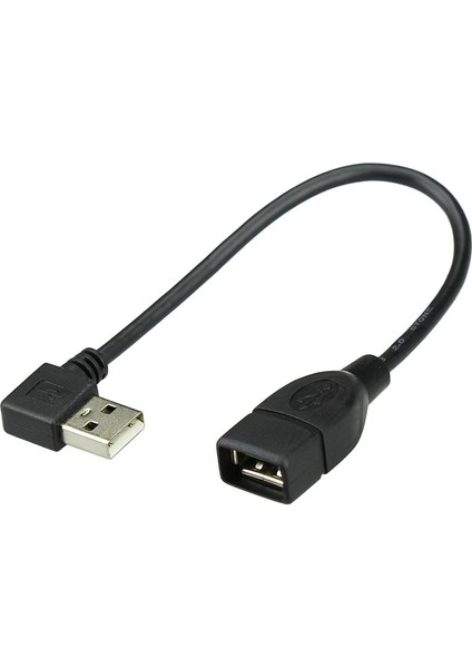 10CM 20CM 40CM 90 Derece Yukarı Aşağı Sol Sağ Açılı USB 2.0 A Erkek USB Dişi Uzatma Adaptörü Siyah Kablo (Yurt Dışından)