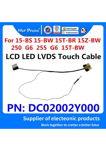 Yeni Orijinal Dizüstü Dokunmatik Kablo LCD Edp Ekran Hp Kablosu 15-Bs 15-Bw 15T-BR 15Z-BW 250 G6 255 G6 15T-BW CBL50 DC02002Y000 (Yurt Dışından)