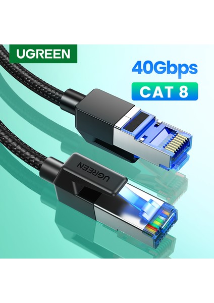 Ugreen Ethernet Kablosu Cat8 40 Gbps 2000 Mhz Cat 8 Ağ Naylon Örgülü Internet Lan Kablosu Dizüstü Bilgisayarlar Için Ps 4 Yönlendirici RJ45 Kablosu (Yurt Dışından)