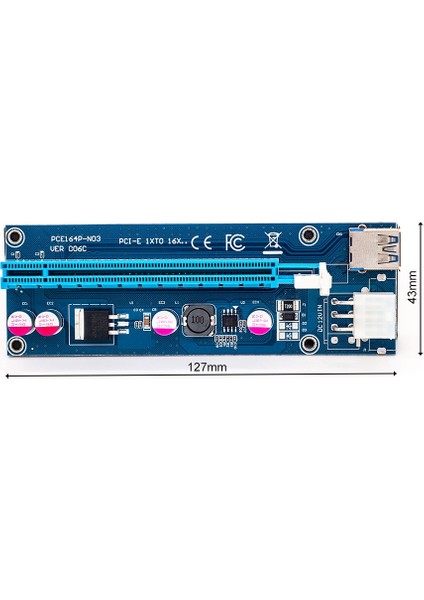 Rgeek 006C Pcıe 1x Ila 16X Ekspres Yükseltici Kart Grafik Pci-E Yükseltici Genişletici 60 cm USB 3.0 Kablosu Sata'dan 6pin'e Btc Madenciliği Için Güç (Yurt Dışından)