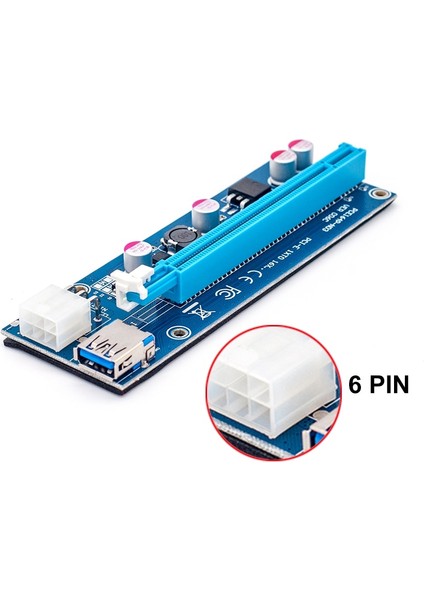 Rgeek 006C Pcıe 1x Ila 16X Ekspres Yükseltici Kart Grafik Pci-E Yükseltici Genişletici 60 cm USB 3.0 Kablosu Sata'dan 6pin'e Btc Madenciliği Için Güç (Yurt Dışından)