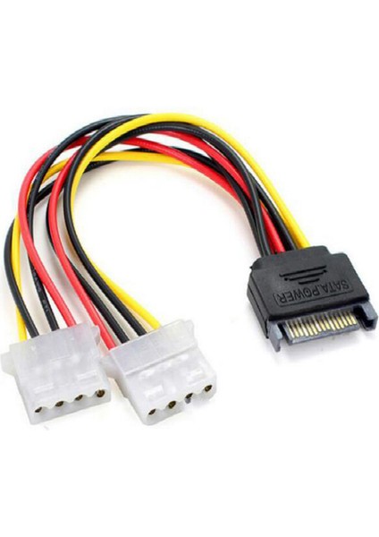 15PIN Sata Erkek Çift 4 Pin Molex Dişi Ide HDD Güç Sabit Disk Kablosu (Yurt Dışından)