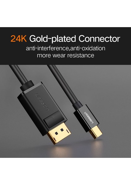 Ugreen Thunderbolt 1/2 Mini Displayport - Displayport 1.2 Kablo Adaptörü Mini Dp - Dp Dönüştürücü Macbook Pro Hava Projektörü Için (Yurt Dışından)