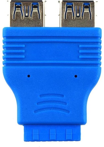 Anakart 2 Port USB 3.0 A Dişi 20 Pin Başlık Dişi Konnektör Adaptörü USB 3.0 Uyumlu Veri Aktarım Hızı 4.8 Gbps (Yurt Dışından)