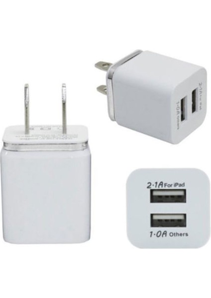 Yenı Evrensel 2.1A Üçlü USB 2 Port Duvar Ev Seyahat Ac Şarj Adaptörü Abd Tak (Yurt Dışından) fiyatları