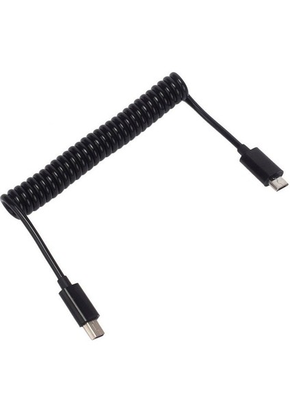 Spiral Sarmal Mikro USB B 5pin M - Mini USB B 5pin Erkek Adaptör Adaptör Kablosu 1m 3ft (Yurt Dışından)