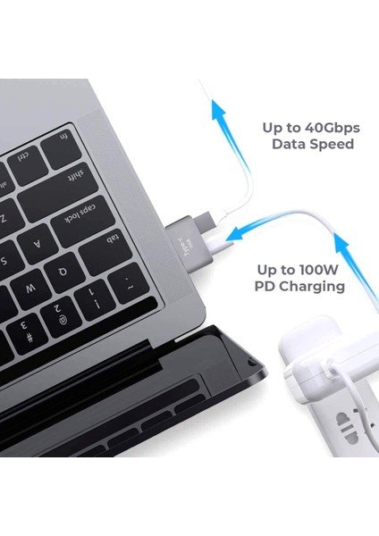 Çift Tip-C Kısa Genişletici USB C Thunderbolt 3 Kadın - Erkek Genişletme Adaptörü Konnektörü USB Hub 5k Video MacBook Pro/air Için (Yurt Dışından)