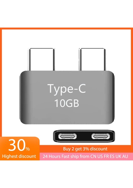 Çift Tip-C Kısa Genişletici USB C Thunderbolt 3 Kadın - Erkek Genişletme Adaptörü Konnektörü USB Hub 5k Video MacBook Pro/air Için (Yurt Dışından)