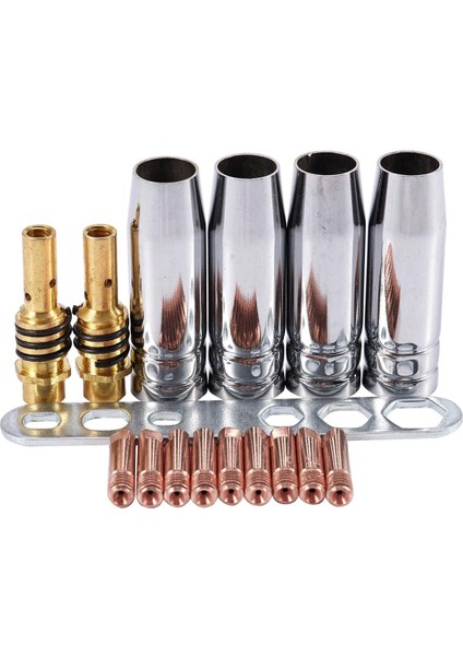 17 Adet/takım 15AK Mig/mag Kaynak Memesi Iletişim Ipuçları 0.8X25MM M6 Gaz Konektörü Tutucu Seti, Kaynak Memesi (Yurt Dışından)