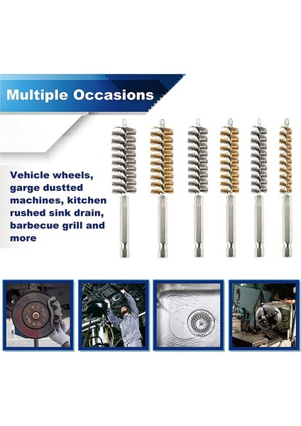 12 Adet Tel Delik Fırça Delik Temizleme Fırçası Fırça Seti Paslanmaz Çelik Tel Bükülmüş Fırça Matkap Darbeli Sürücü Için 6 Boyutunda (Yurt Dışından) modelleri