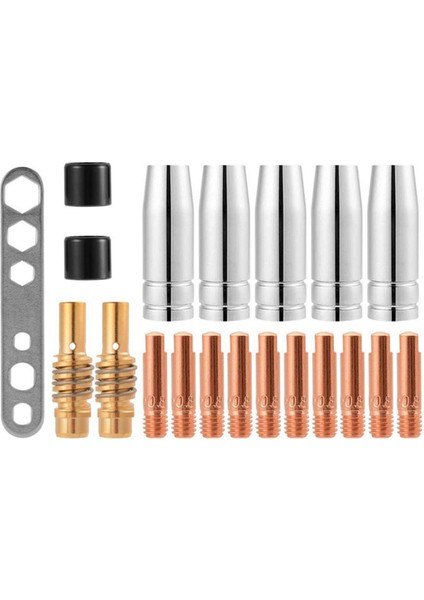 Zoroom Mıg / Mag Aşınma Parçaları Seti MB15 Tel Çapı 0,8 mm Için Uygun Parçalar Gaz Nozulu Nozulu Çubuk Akım Nozulu M6 0,8 mm (Yurt Dışından)