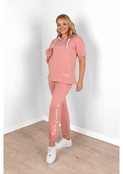 Kadın Kapüşonlu Büyük Beden Eşofman Takımı 3759-23 fırsatları