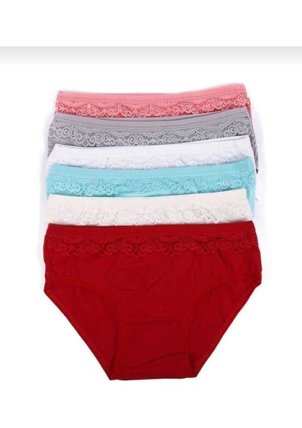 6 Adet Kız Çocuk Dantelli Kız Bikini