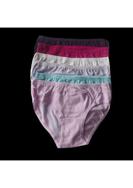 6 Adet Kız Çocuk Dantelli Kız Bikini