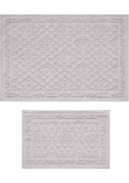 Kaşmir Halı Kaşmir Home Vilma Ikili Paspas Ekru  60X90 CM-40X60 cm