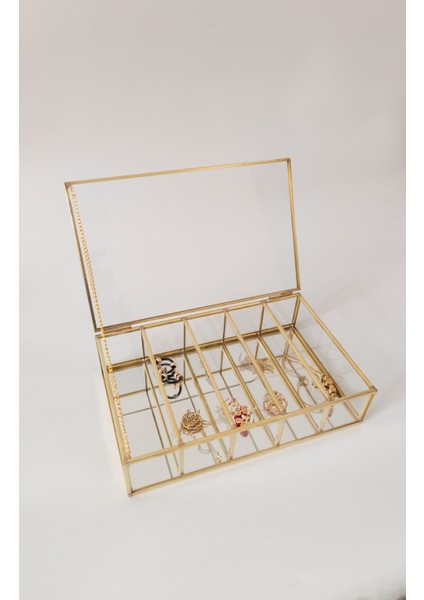 Pirinç Cam Gold Çikolata Nişan Aksesuar Kutusu