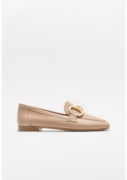 Elle Shoes Naturel Deri Kadın Loafer