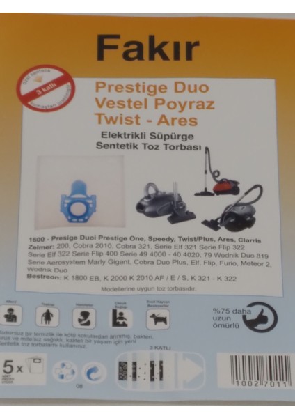 Fakir Prestij Duo Sentetik ( 4 Paket 20 Adet )