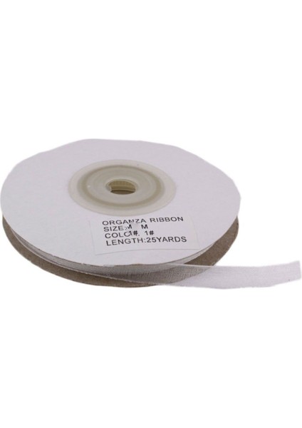 Organze Kurdele 6 mm - 22 Metre Beyaz