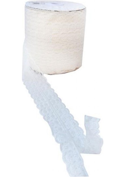 Kurdela Dantelli Çift 2 Katlı 5 cm - 10 Metre Beyaz