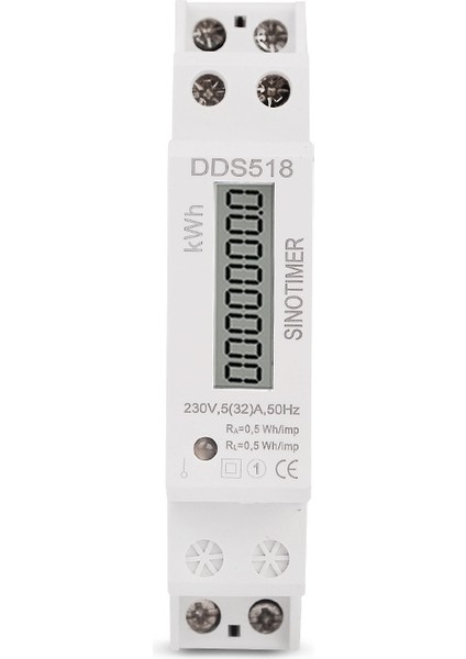 Sınotımer 230V Tek Fazlı Din Raylı LCD Dijital Ekran Elektrik Güç Tüketimi Enerji Watt Metre Wattmetre 5-32A Ac 50Hz (Yurt Dışından) fiyatları