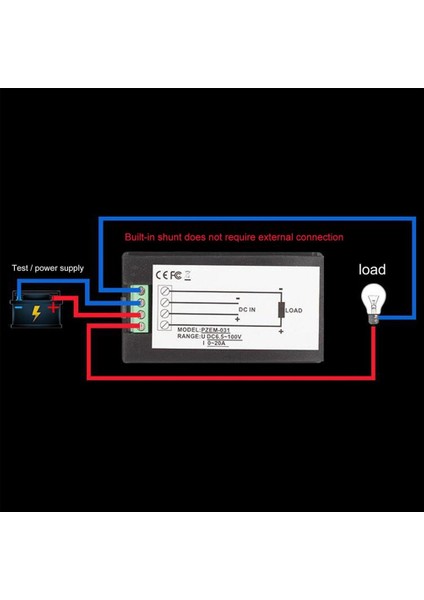 Dijital Güç Enerji Ölçer Dc Voltmetre Ampermetre Wattmetre Monitör Test Cihazı - Siyah Bulit-In ŞANT(PZEM-031) (Yurt Dışından)
