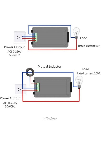 6in1 Dijital Ac 80 ~ 260V Wer Monitör Gerilim Akım Kwh Watt Metre 100A 10A (Yurt Dışından)