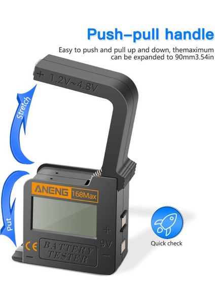 Aneng 168MAX Dijital Lityum Pil Kapasitesi Test Cihazı Evrensel Test Damalı Yük Analizörü Ekran Kontrol Aaa Aa Düğme Hücresi (Yurt Dışından)